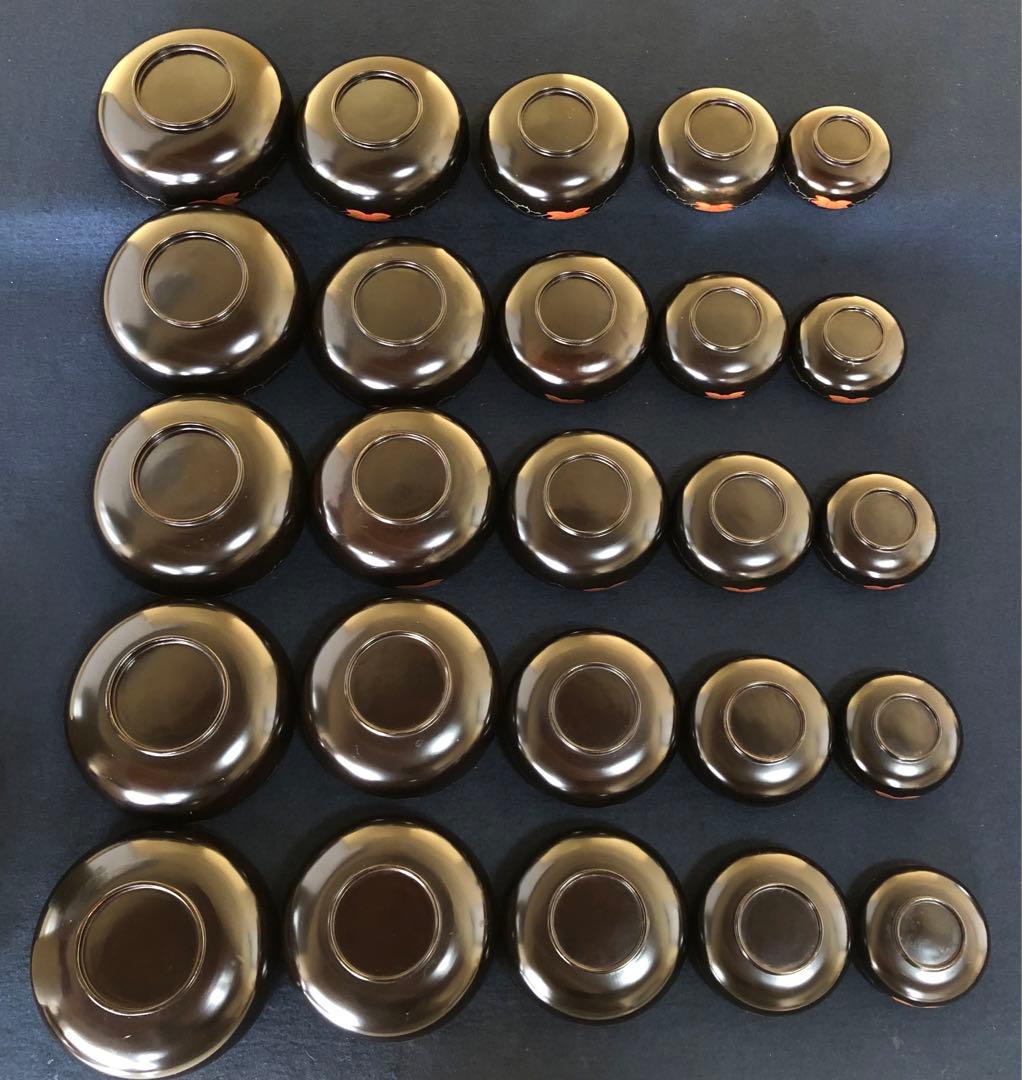 割引❗️《R》輪島塗 会席五ツ揃小鉢5客 蒔絵付 木製漆器　251007あ7