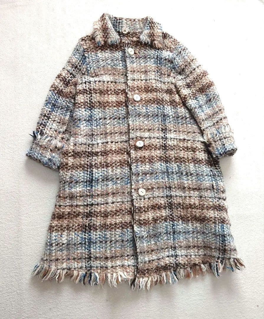 〇45R　ブランケット藍ツイードコート　45rpm　ハンドメイド