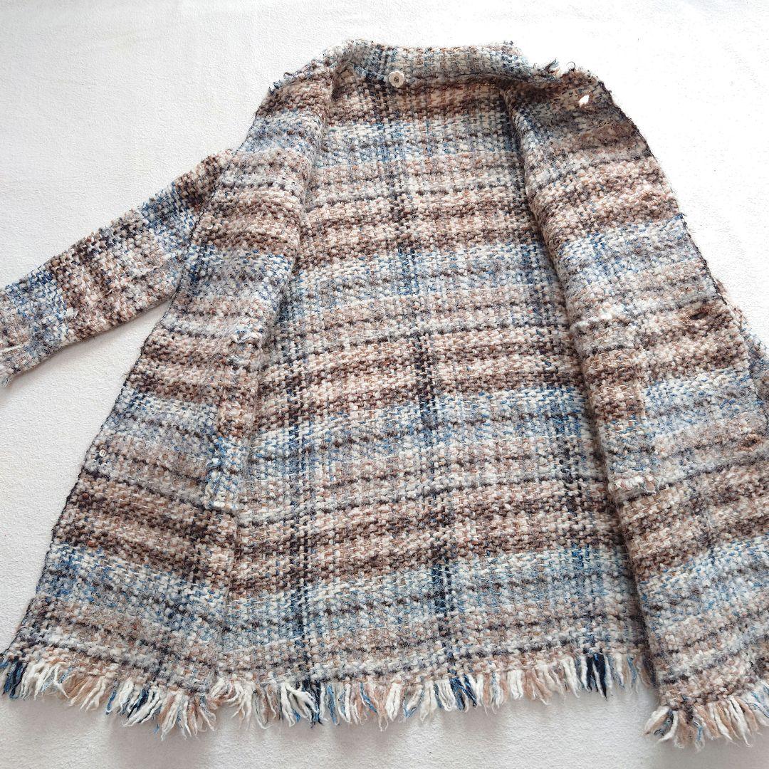 〇45R　ブランケット藍ツイードコート　45rpm　ハンドメイド