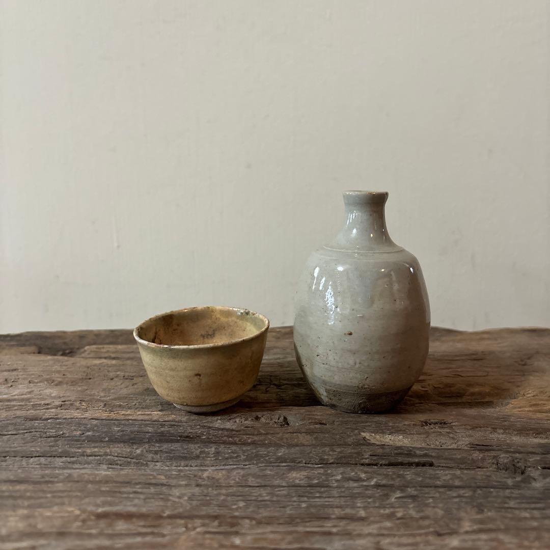 古い美濃　瀬戸小徳利　江戸　明治　花入　酒器　アンティーク　古道具　花器　李朝