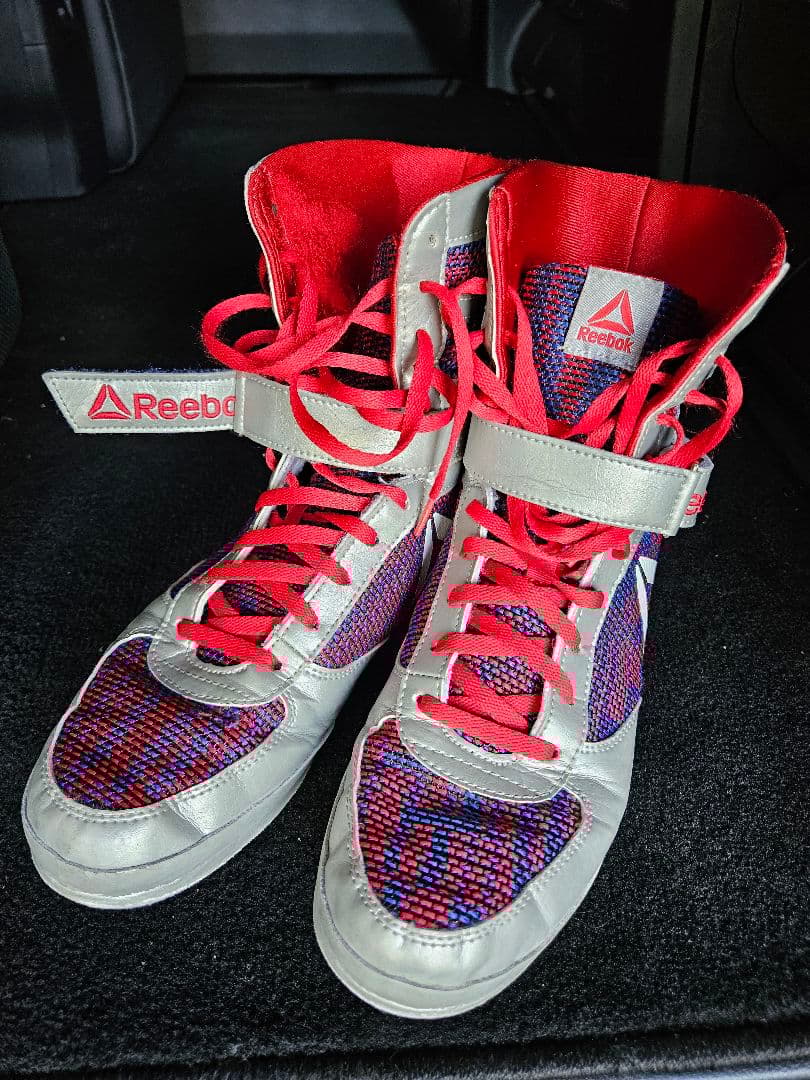 Reebok ボクシングシューズ ハイカット レッド/グレー/ブルー