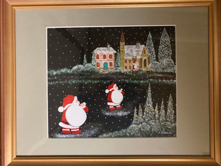 自作絵画（額入り）クリスマスver.