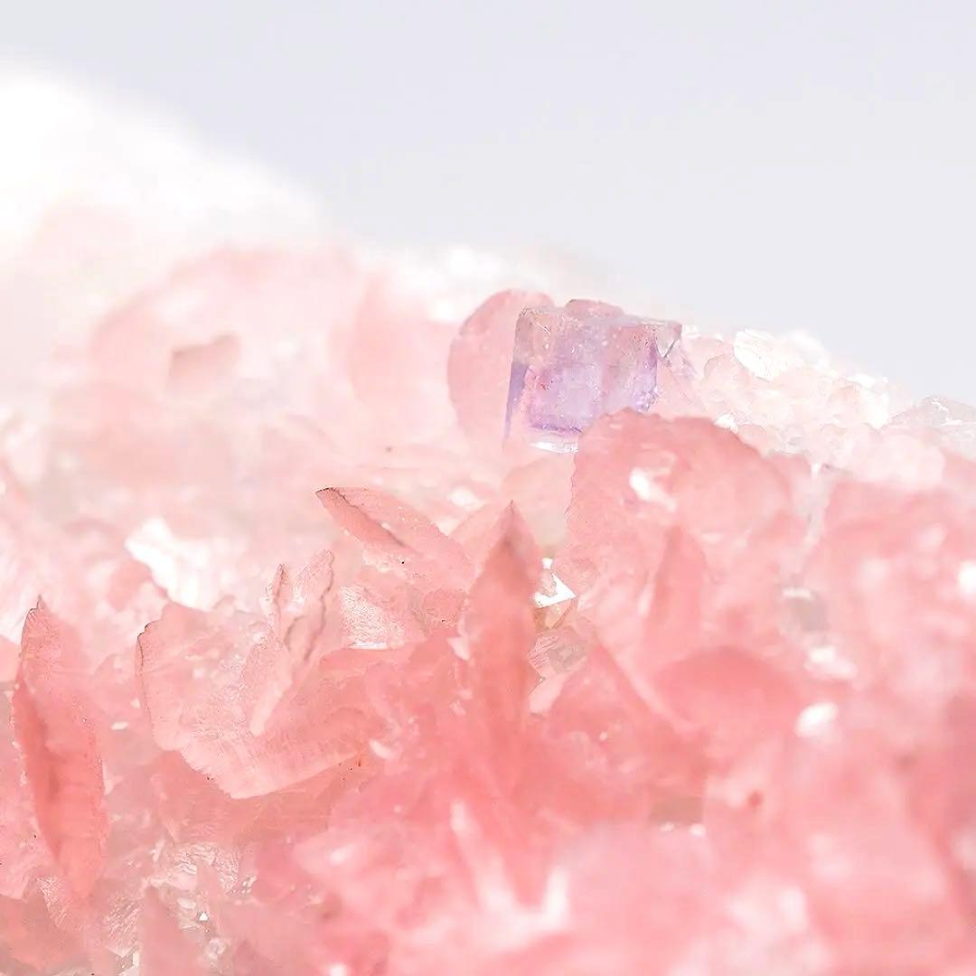 中国 ロードクロサイト フローライト 天然石 原石 鉱物標本 鉱石 蛍石 727