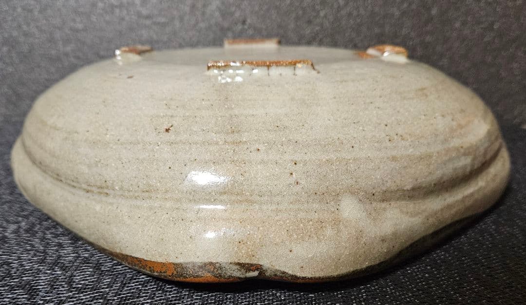 唐津焼　武造　絵唐津　鉄絵　草花図　四方隅切　大鉢　菓子鉢　盛り鉢　茶道具　共箱