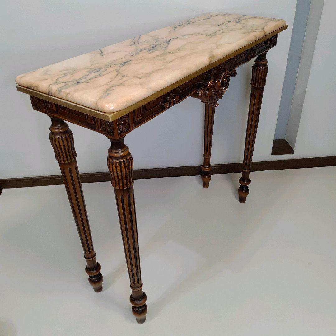 コンソールテーブル サイドテーブル イタリア製 クラシック 彫刻 大理石