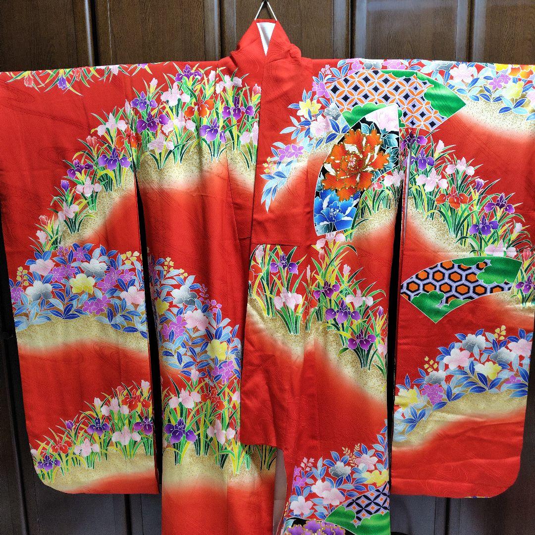 正絹　お引き摺り　お振袖　駒刺繍　暈し　美品