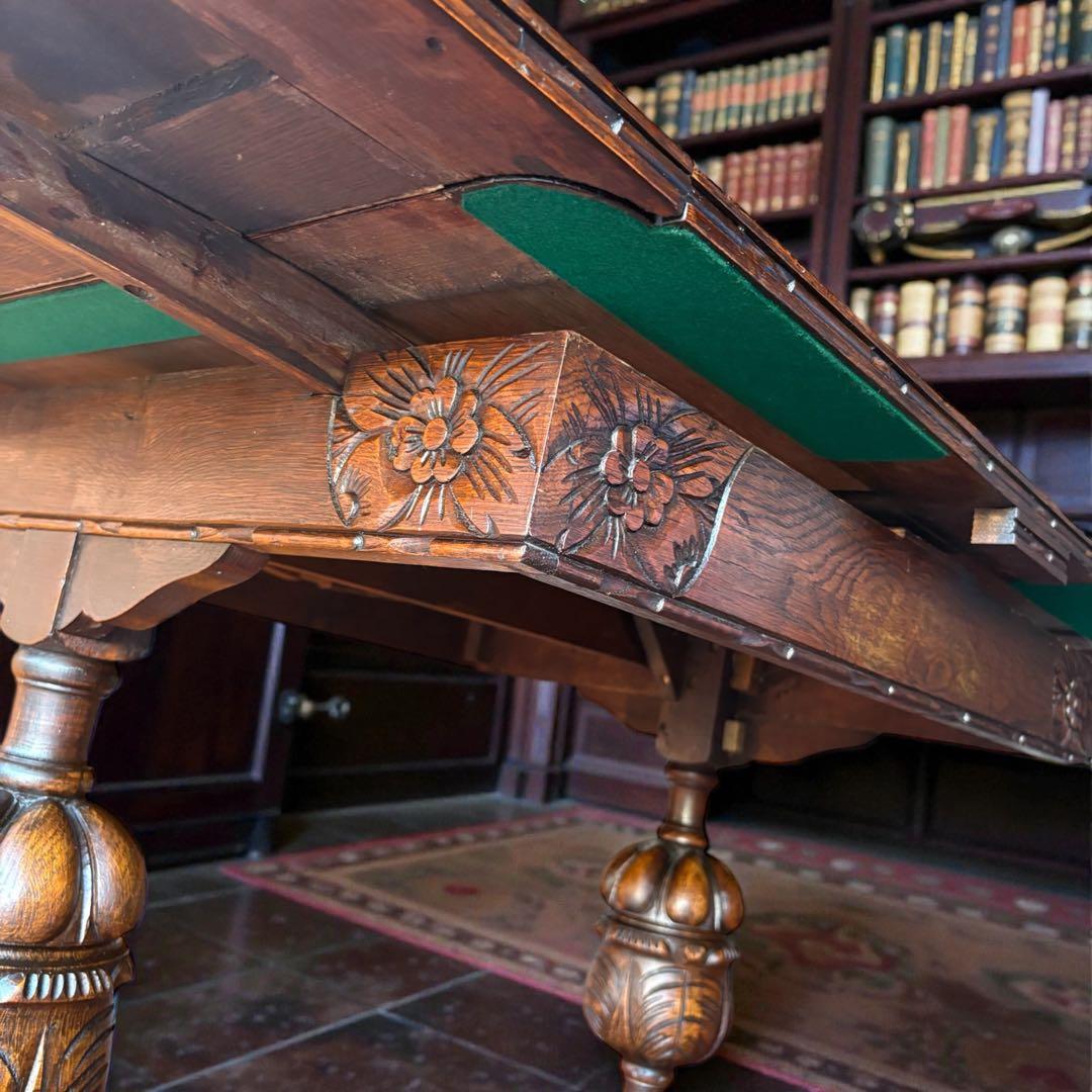 イギリス ダイニングテーブル バルボスレッグ 1920年 アンティーク オーク材