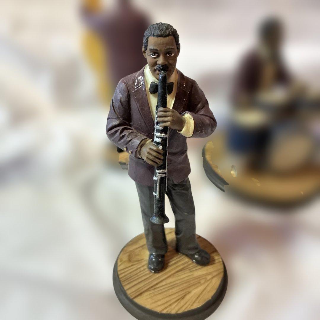 【希少】美品　レトロ　骨董品　ジャズバンドフィギュア　黒人　置物　コレクター　7