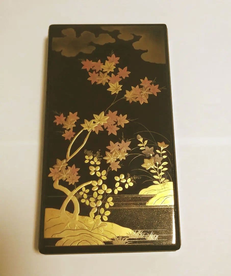 美品！セール　蒔絵秋草シリーズ　硯箱　新品未使用木製漆器 　黒江、中西工芸製