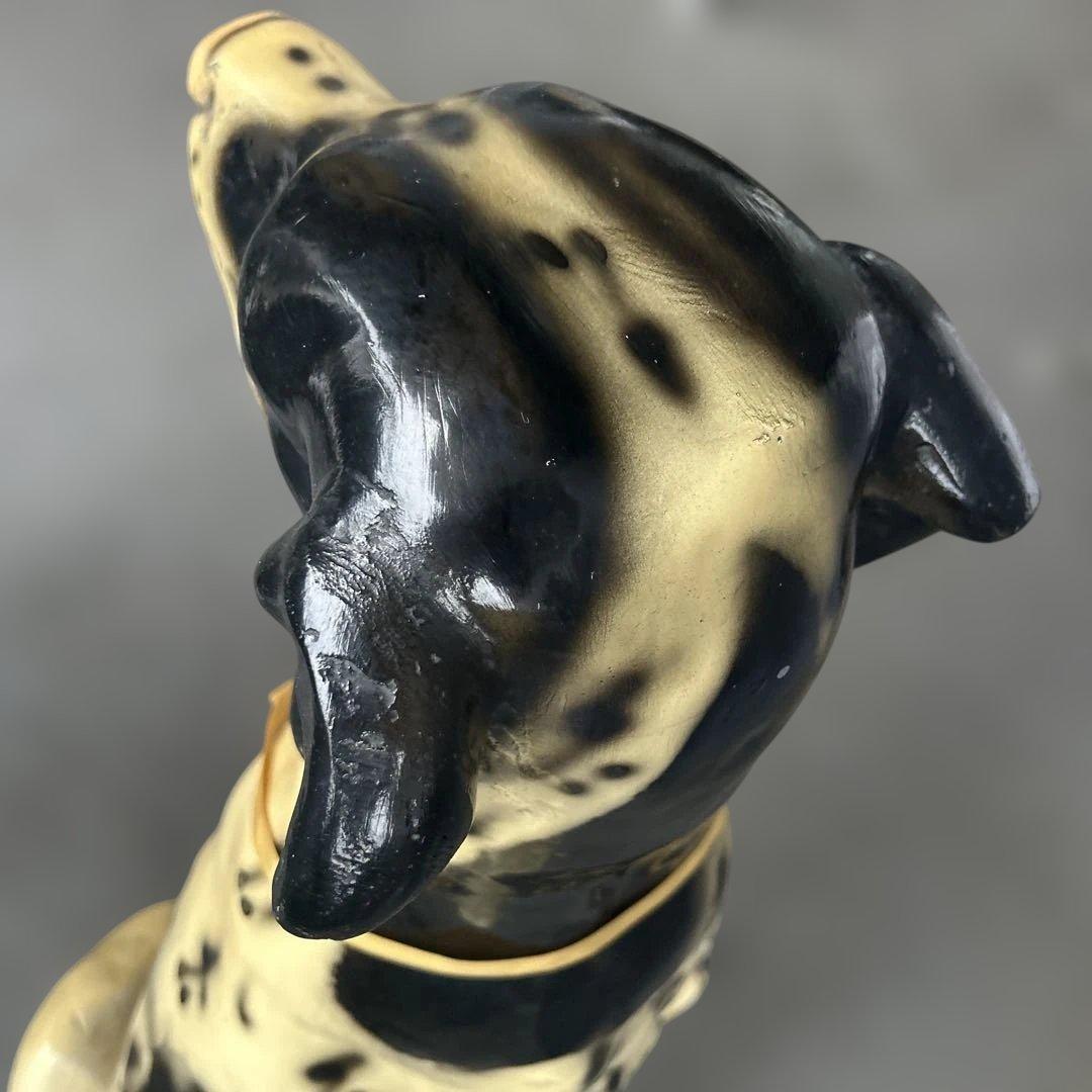 しぃーちゃんヴィンテージ犬の置物 ダルメシアンオブジェ 木製風