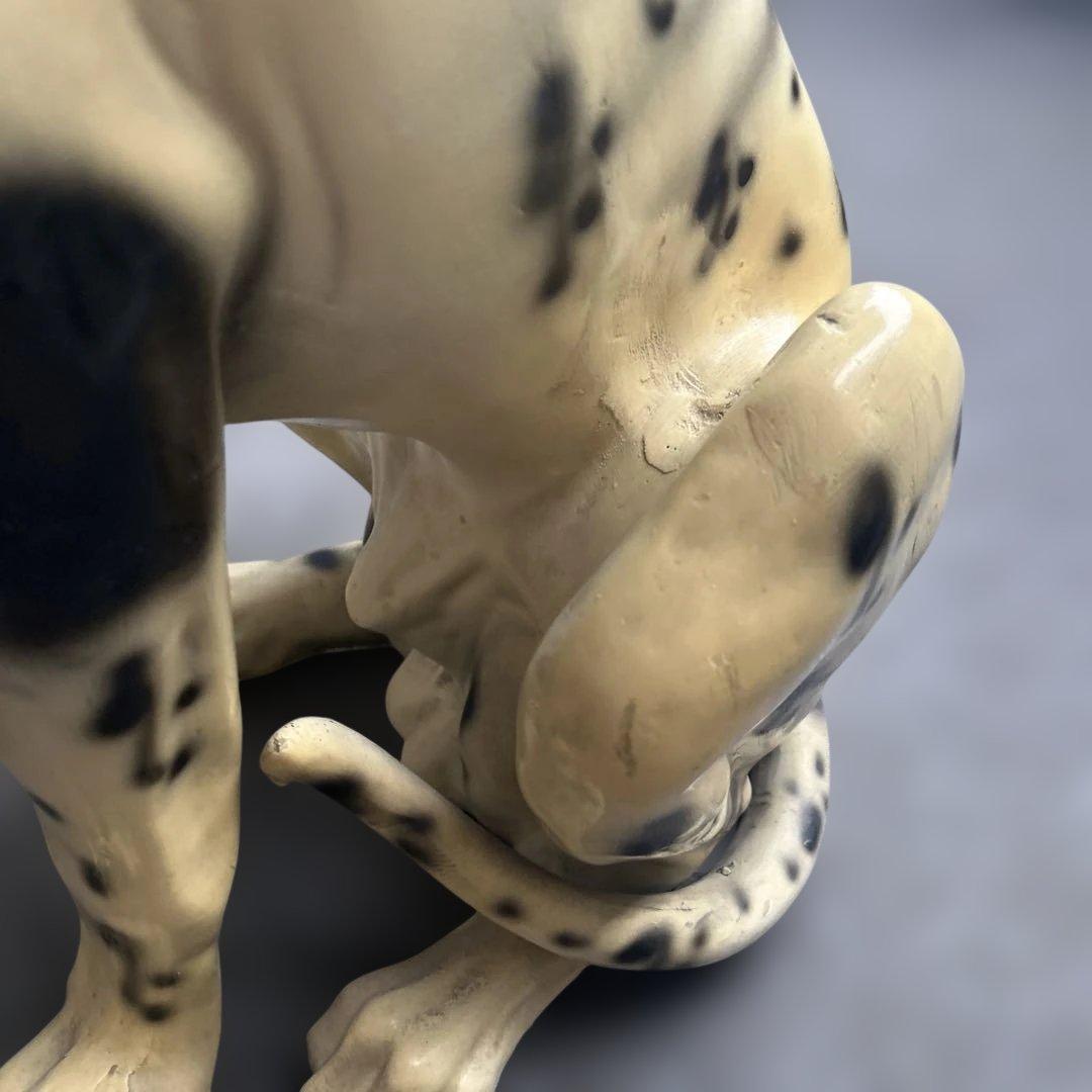 しぃーちゃんヴィンテージ犬の置物 ダルメシアンオブジェ 木製風