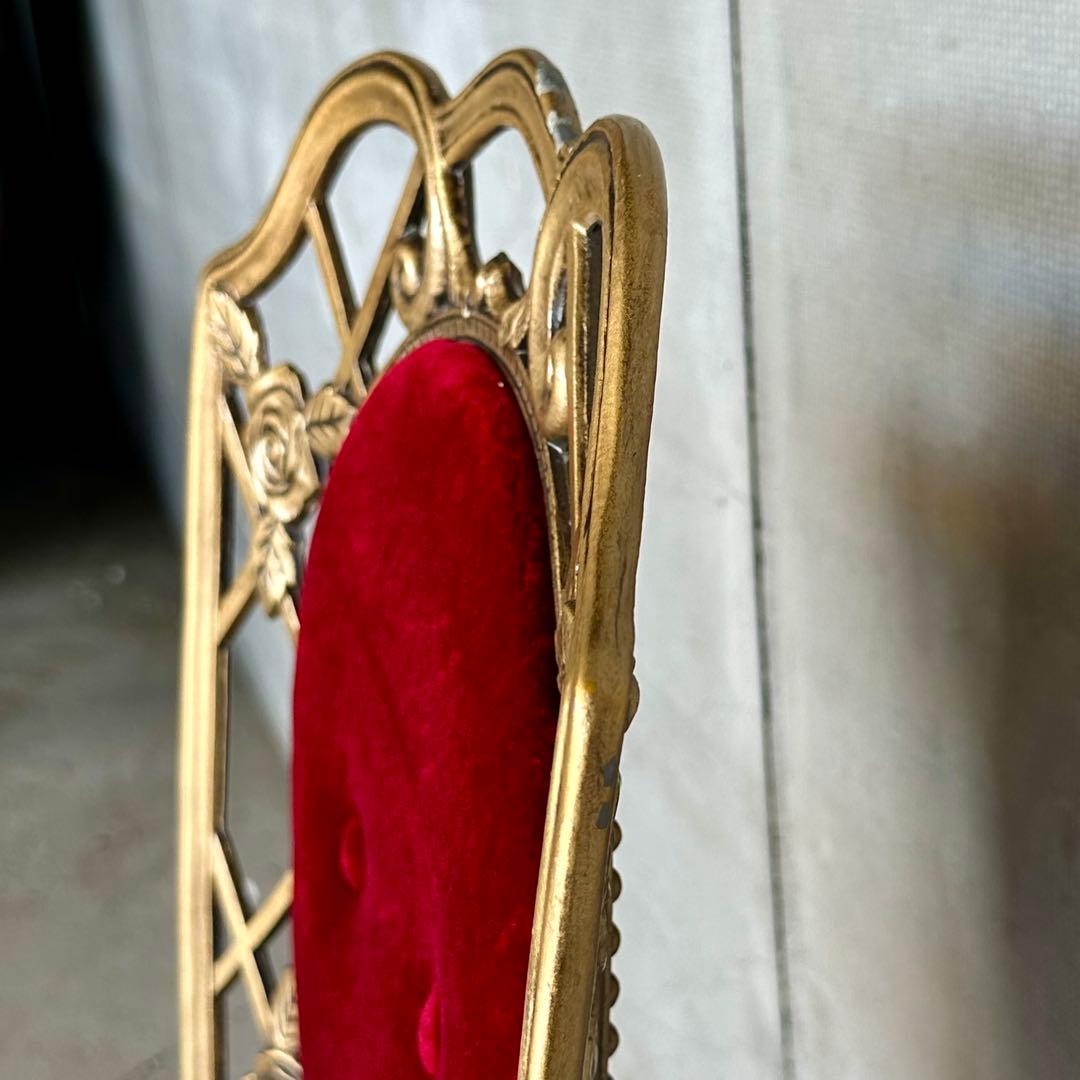 アテム ①★アルミ製アンティークチェア★ ゴールド × ベロアクラシカル