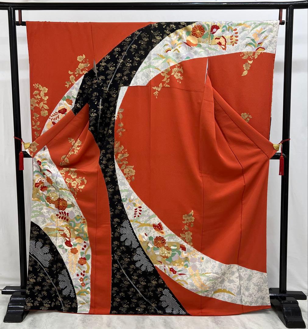 名門藤原織物　振り袖　フルセット　別誂長襦袢付　金駒刺繍　絞り　袋帯　701