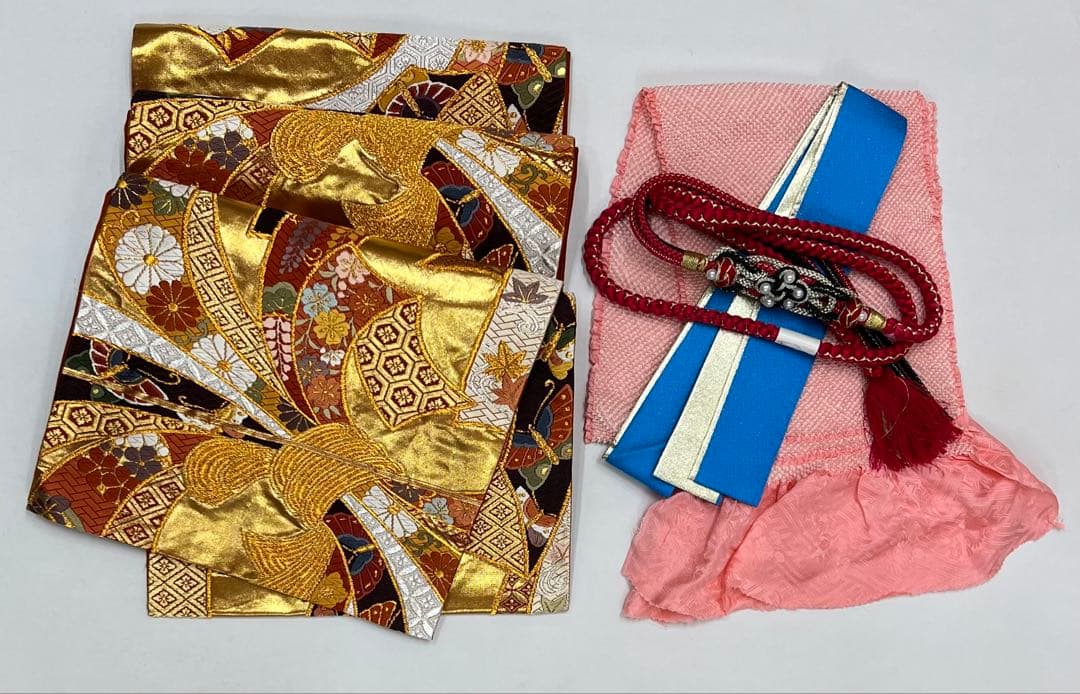 名門藤原織物　振り袖　フルセット　別誂長襦袢付　金駒刺繍　絞り　袋帯　701