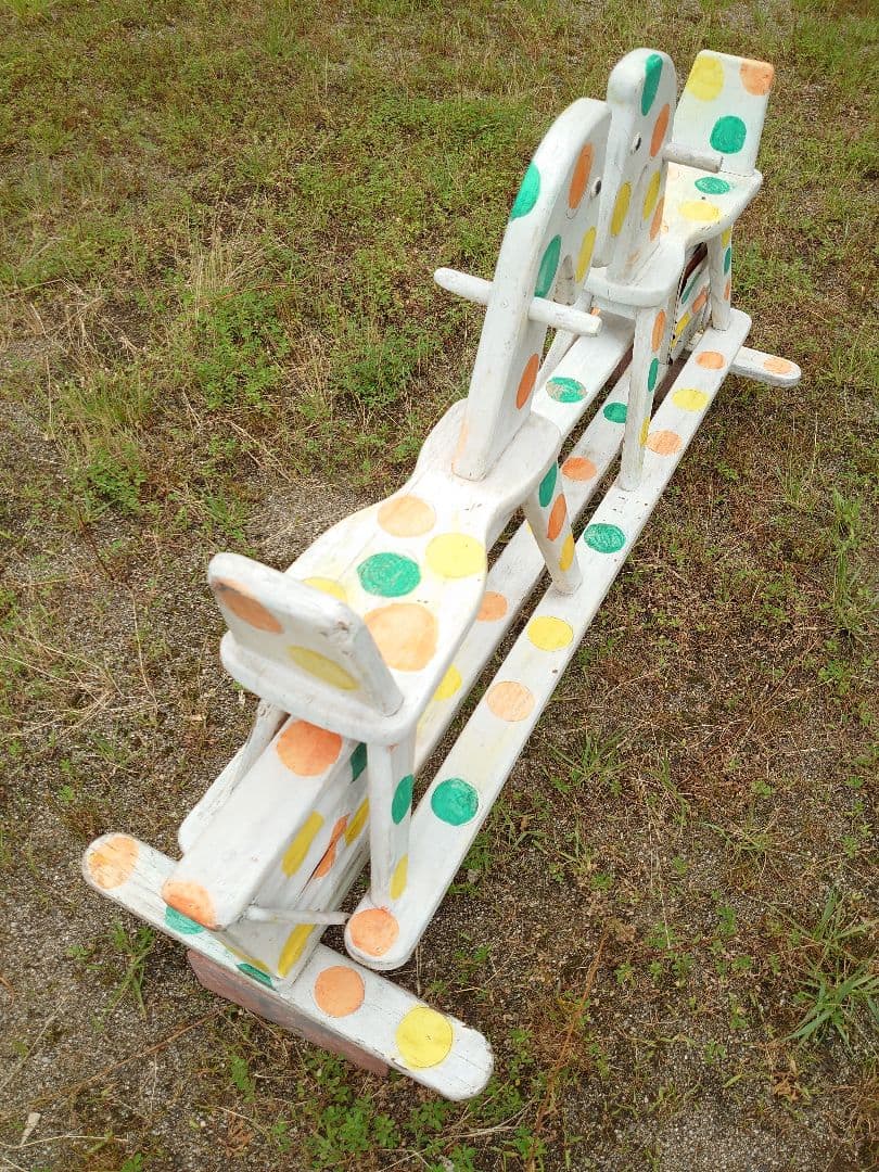 シーソー　木馬　水玉　オブジェ　アンティーク家具