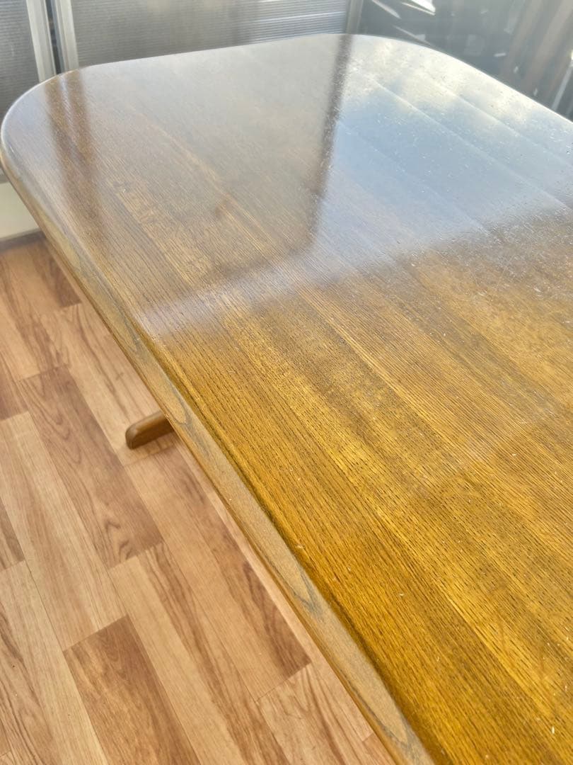 617 浜本工芸 ダイニング　テーブル 高級木製 美品 ナチュラル リビング　a