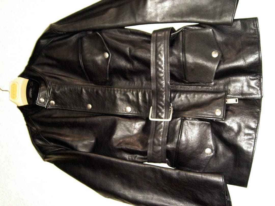 グッチ ライダース モーターサイクル レザー ジャケット 44 黒 革 ブラック