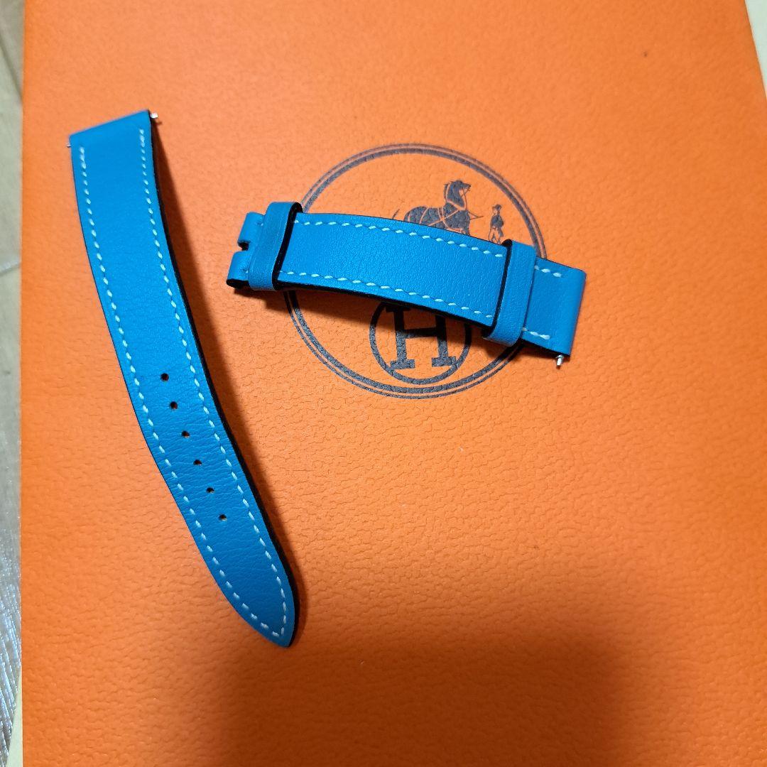 ミンミン　エルメス レザーベルト 青　HH1.210 Hウォッチ　pm