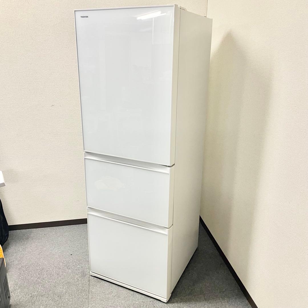 20年製 東芝 363L 3ドア 冷蔵庫 GR-S36SXV(EW)