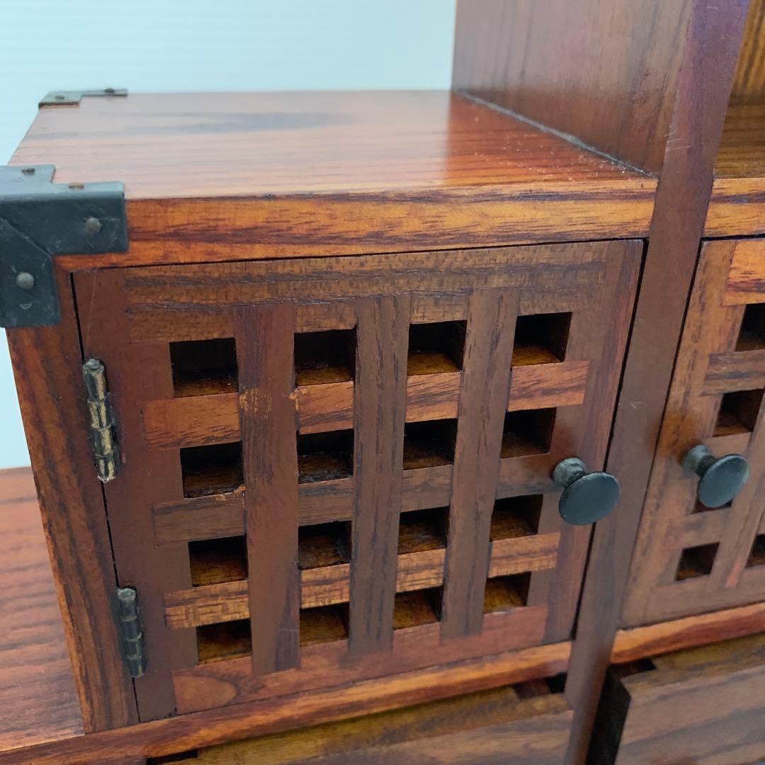 昭和レトロ　木製ミニ階段箪笥　引き出し付き収納ボックス