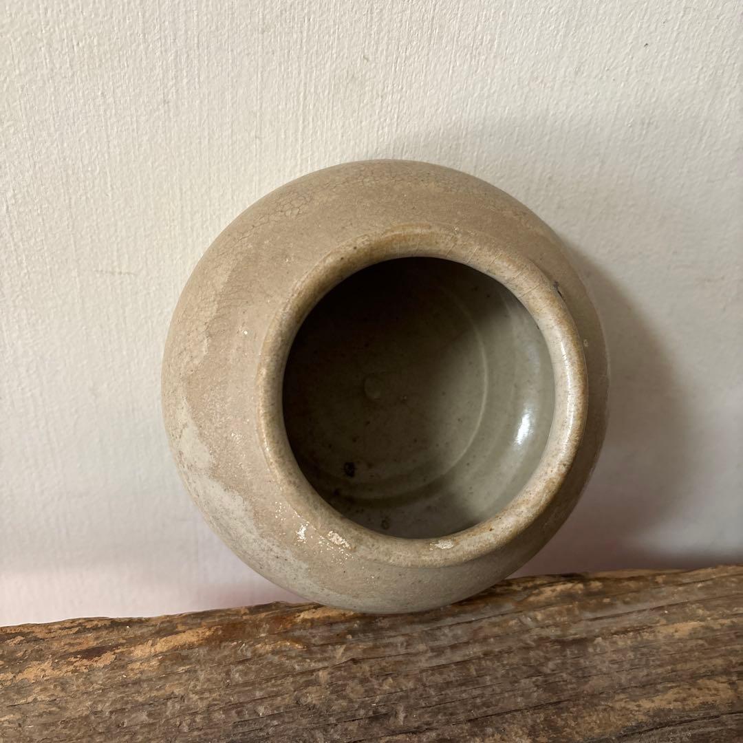 李朝壷　丸壷　白磁　塩笥壺　韓国骨董品.スッカラ.アンティーク.古民芸.立原正秋