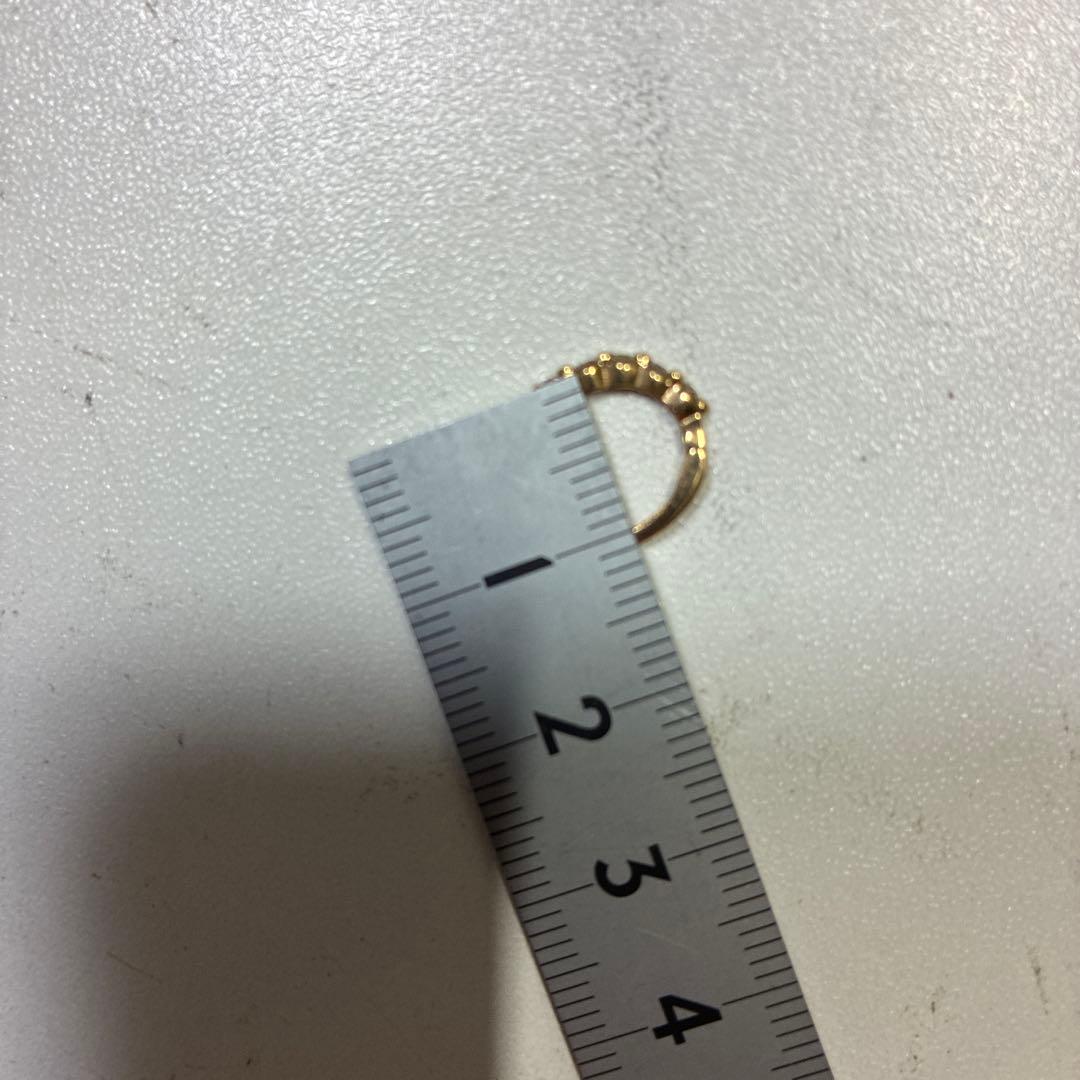 K14 フープピアス 14金 クリアストーン ゴールド 両耳