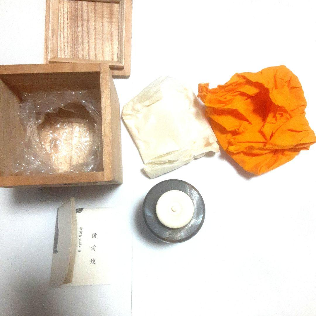 匿名配送、送料込み【新品未使用】備前焼　小西陶古　茶入れ　霧箱有り