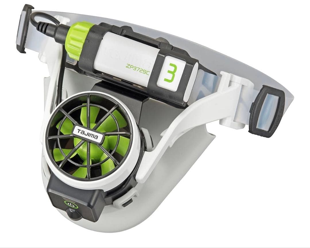 ヘルメット用送風ファン タジマ 清涼ファン風雅ヘッド フルセット 熱中症対策