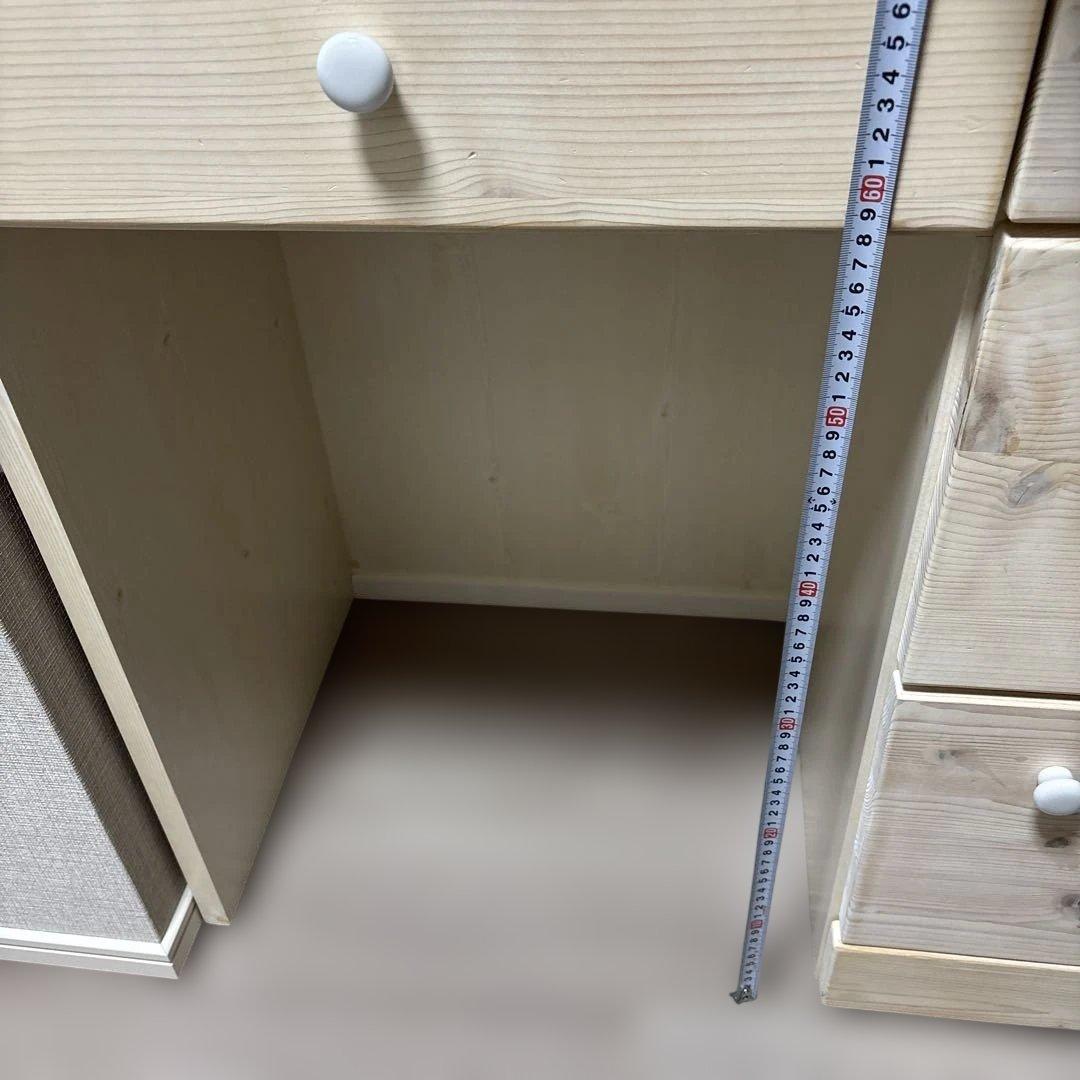 【美品】ドレッサー鏡台　白　木目調　大容量