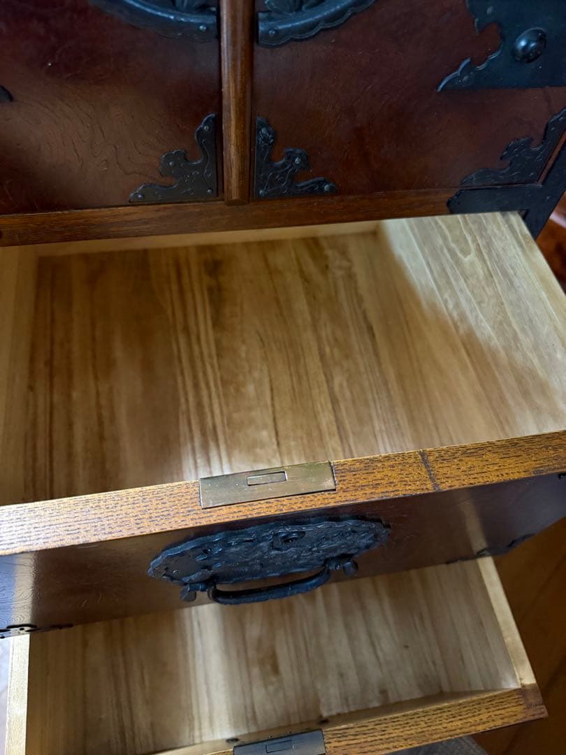 【希少・美品】静岡箪笥　無垢材／鉄金具付　静岡特産工業協会認定品　和箪笥