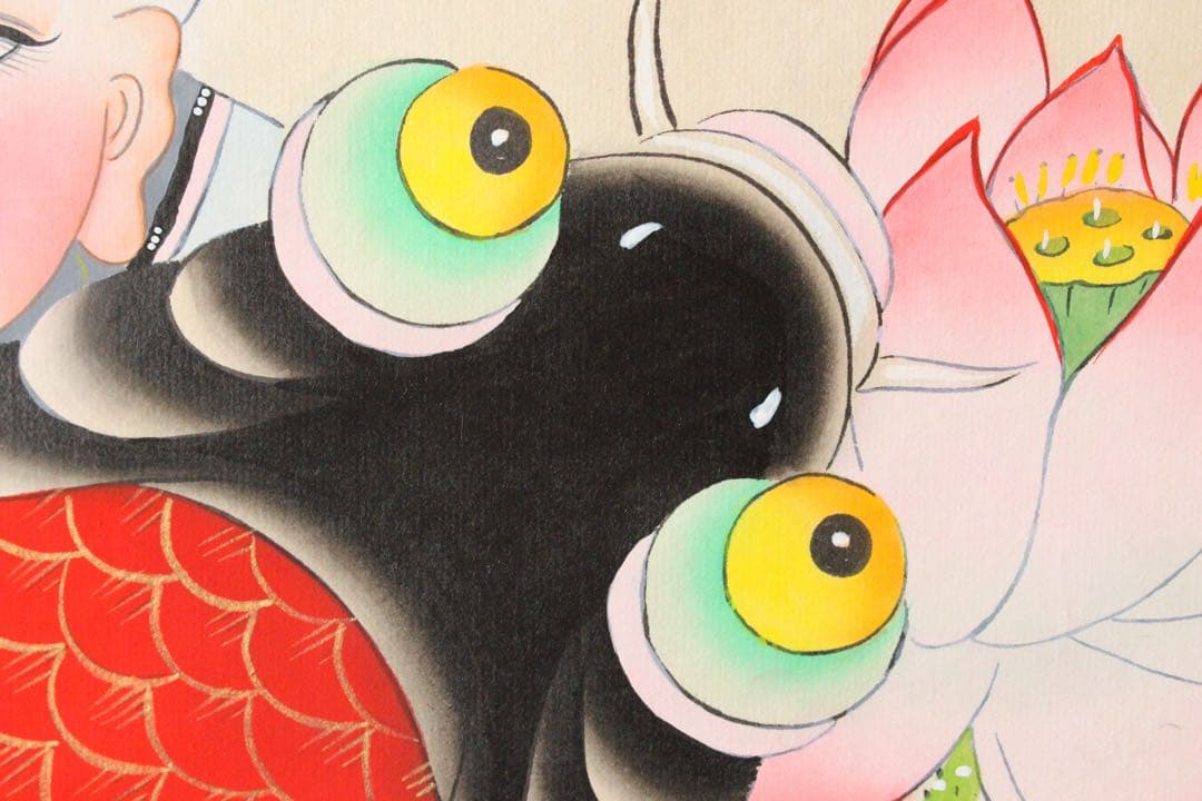 No5210 掛軸　中国画　「楊柳青年画」　木版画　紙本　古画　古美術　送料無料