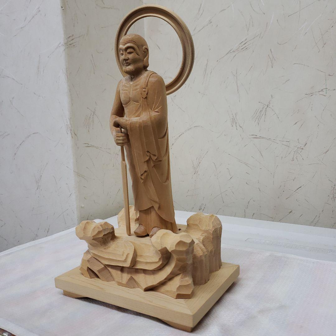 Ｂフライデー蔵出し特価★ヒバ材 跋陀婆羅菩薩像(バッタバラ)6.5寸★約30cm