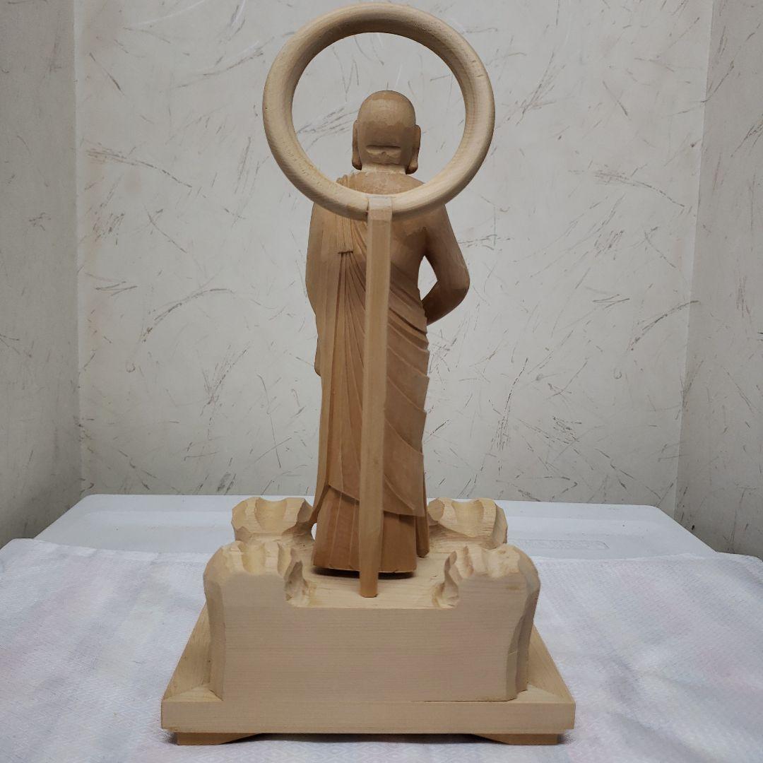 Ｂフライデー蔵出し特価★ヒバ材 跋陀婆羅菩薩像(バッタバラ)6.5寸★約30cm