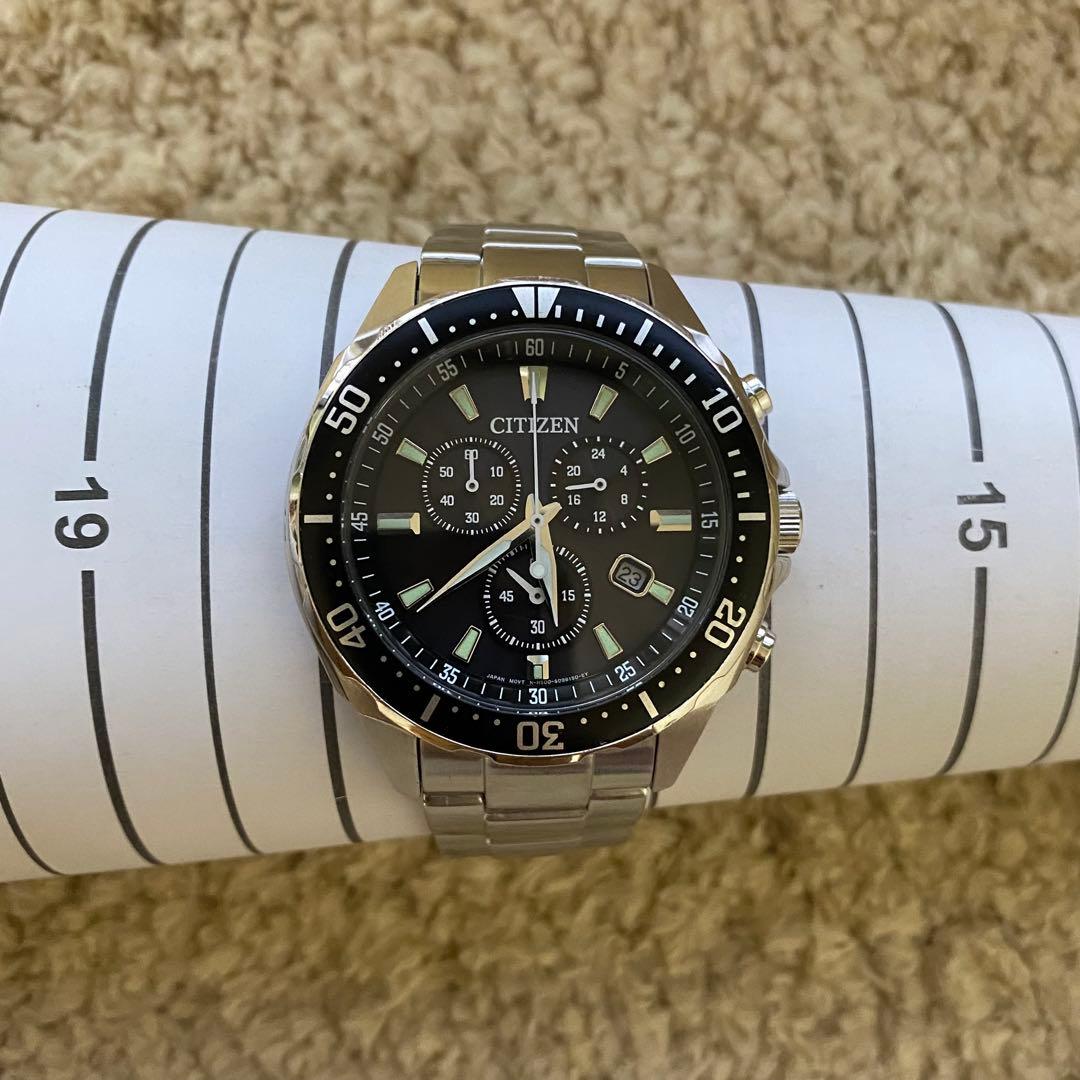 CITIZEN エコ・ドライブ クロノグラフ ブラック メンズ腕時計
