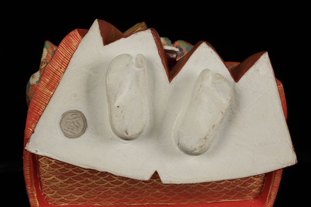 【初代 久世久宝】極彩色 能人形 「猩々」 29cm 共箱 京焼 古美術 骨董品