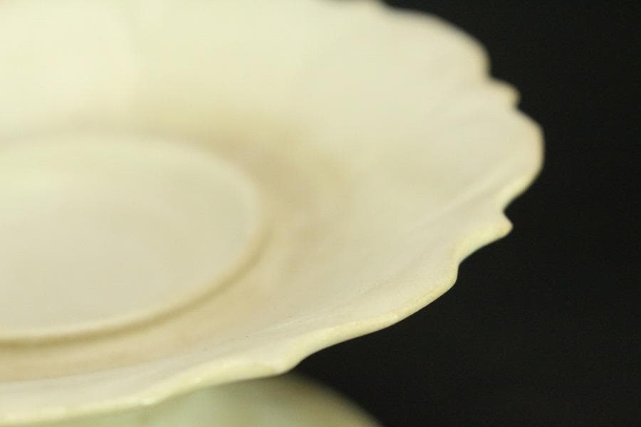 中国美術 白磁 高碗 台 二件 φ11.3cm(LC513)