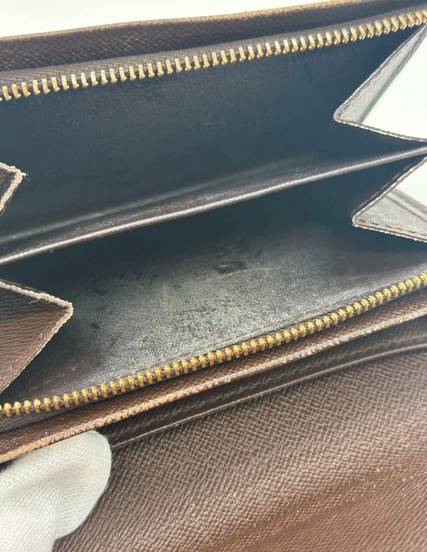 ルイヴィトン ダミエ エベヌ ポルトモネビエ トレゾール 二つ折り財布