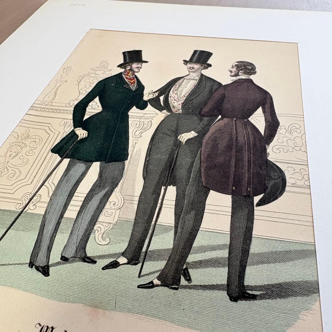 アンティーク 版画 Modes de Paris 19世紀リトグラフ