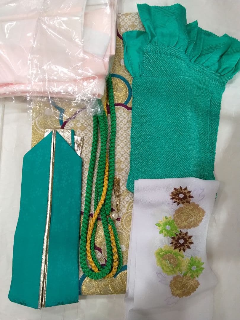 振袖フルセット、正絹振袖セット、刺繍半襟、重ね衿、帯揚げ、帯締め、袋帯、襦袢Q