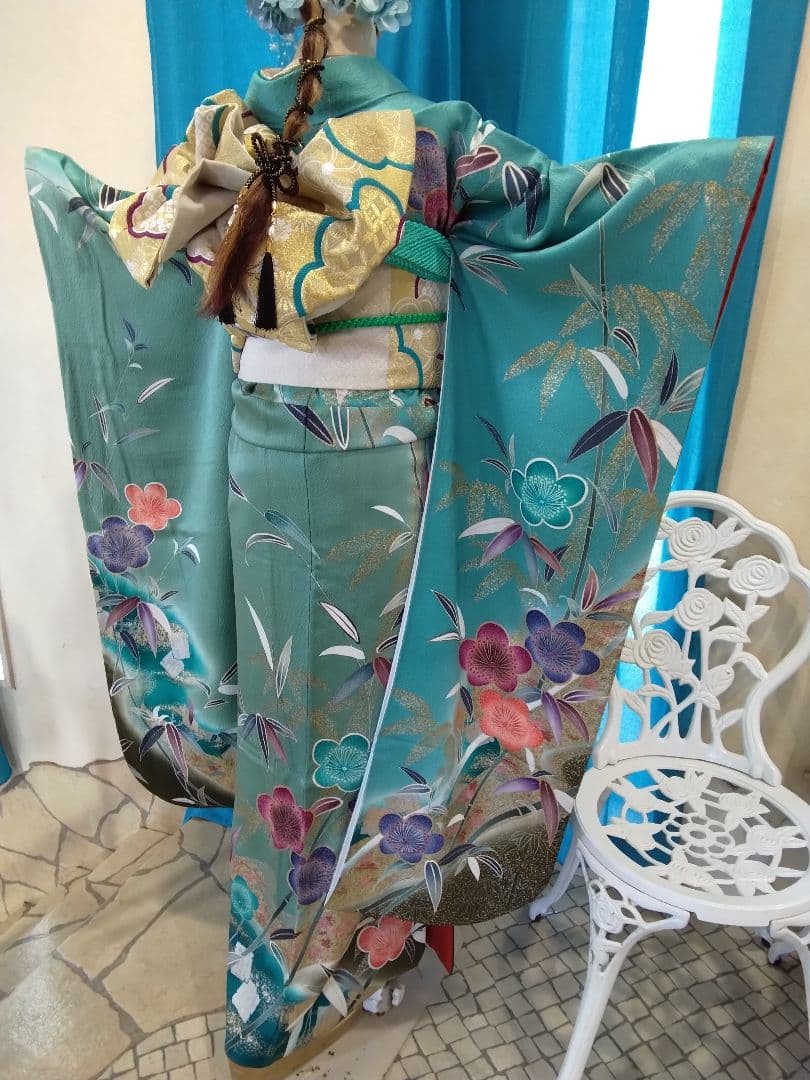 振袖フルセット、正絹振袖セット、刺繍半襟、重ね衿、帯揚げ、帯締め、袋帯、襦袢Q