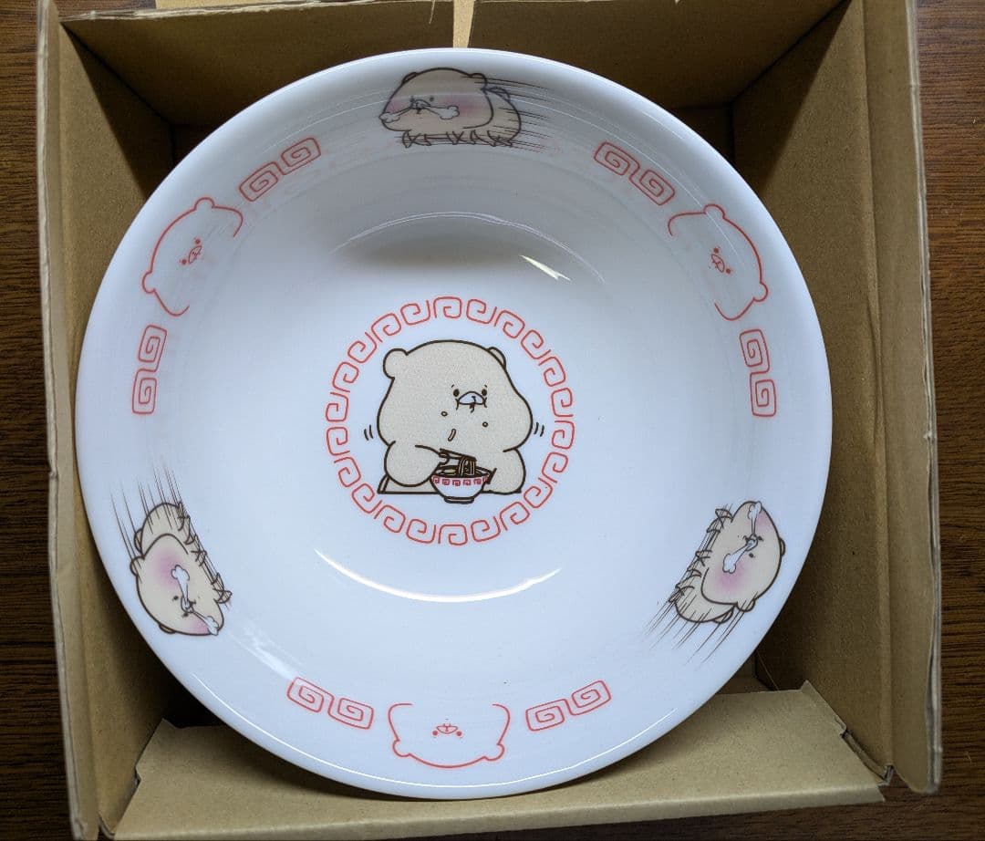 【未使用品】ともだちはくま　ラーメンどんぶり（レンゲ付き）＆箸置き