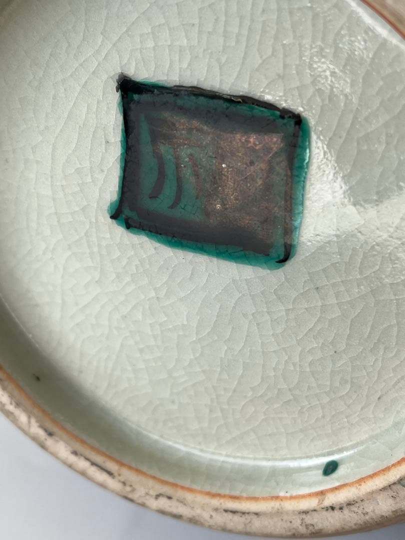 九谷焼　花瓶　手描き　骨董　角福　牡丹　花模様　美品