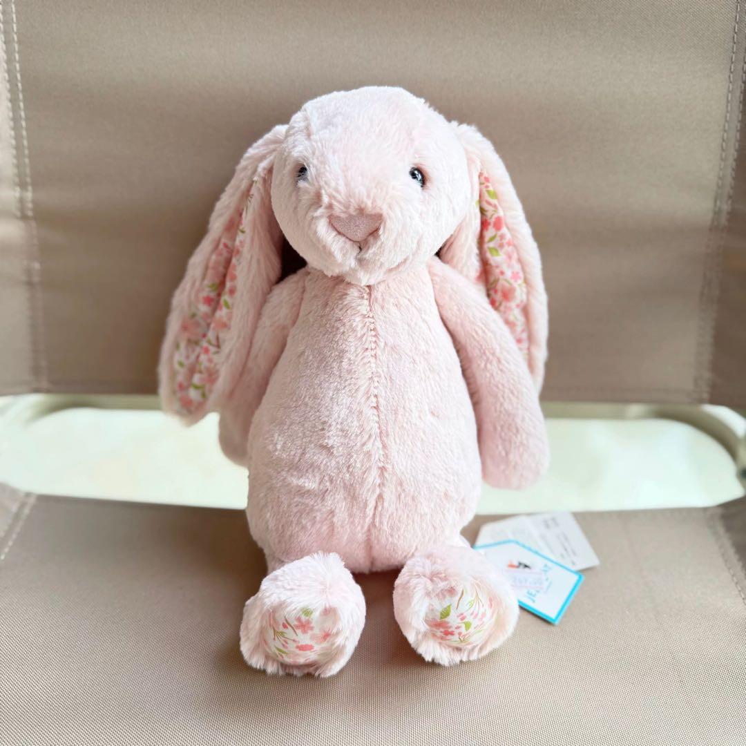 ✨美品✨  うさぎ ぬいぐるみ ピンク 花柄 M