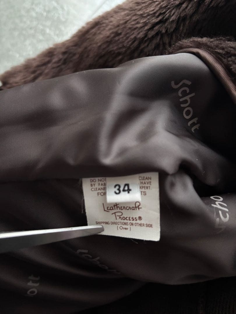 Schott 643EVS 襟付きシングルライダース ダークブラウン サイズ34