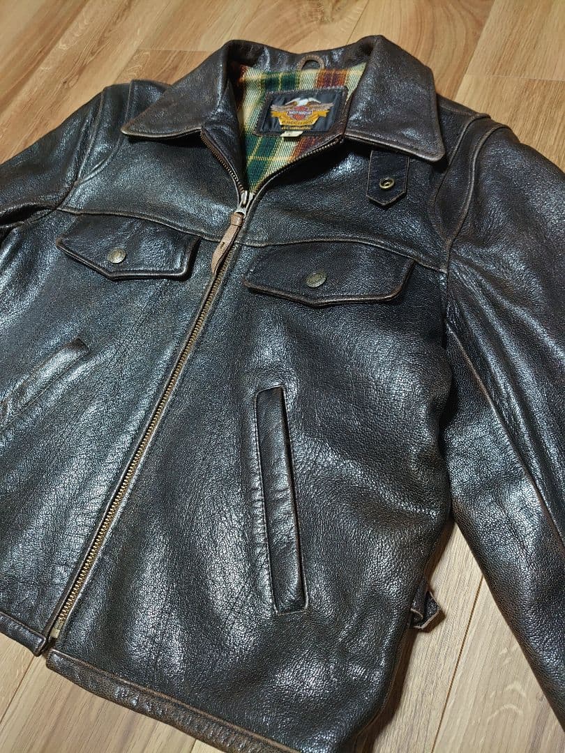 山羊革 ハーレーダビッドソン レザーシングルライタースジャケット Lサイズ