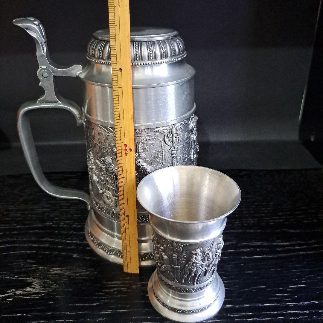 ベルギー製　新品　ピューター　97％　ビアジョッキ&カップ