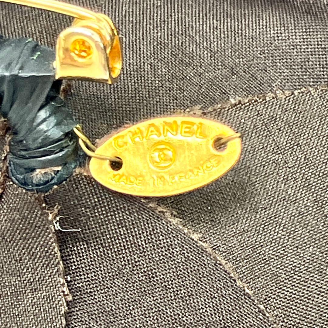 CHANEL カメリア コサージュ ブローチ シャネル ベロア ブラウン