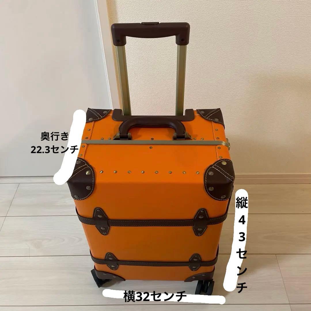 キャリーケース　トランク　スーツケース　オレンジ　旅行