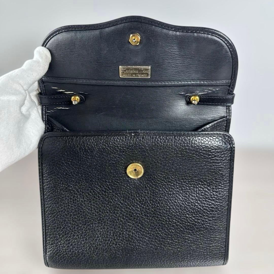クリスチャンディオール　ハンドバッグ　レザー　ブラック