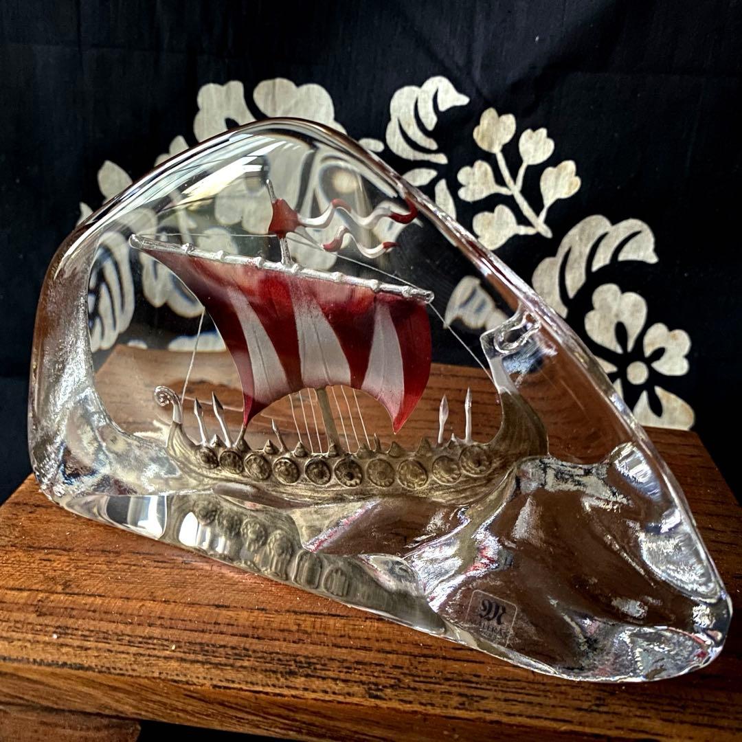 MALERAS スウェーデンガラス作家　マッツ・ヨナソン　バイキング船　海賊船